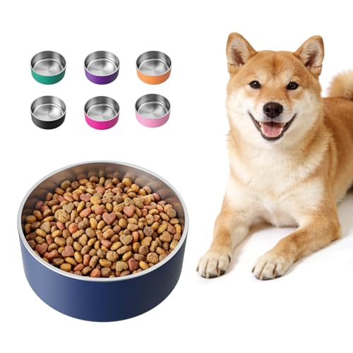 Dog Bowl,Stainless Stee Dog Water Bowl and Food Bowl,40 oz Blue