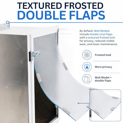 Wall Model | Cat & Dog Doors | Adjustable Tunnel Fits Up to 10" Wide Walls | Energy Efficient Double Vinyl Flaps | Locking Security Cover | Skilled Install Required | Steel Corners - view 3