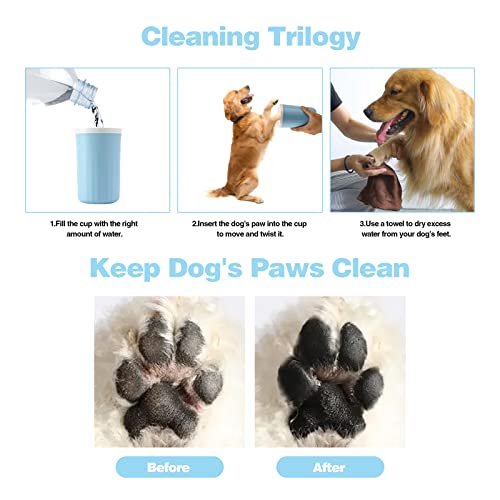 Dog Paw Washer, Dog Foot Cleaner, 2 In 1 Pet Foot Washing Cup, Brush Feet Cleaner for Large Dog - view 3