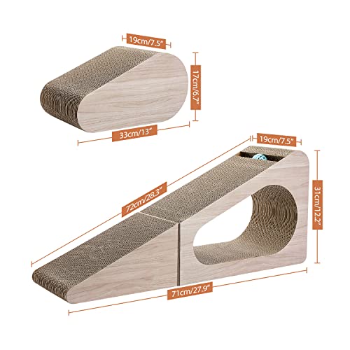 28.3" Cardboard Cat Scratcher Triangle 2 in 1 Cat Scratching Ramp - view 2