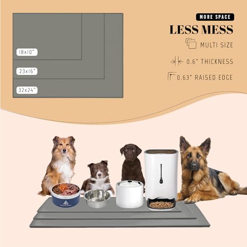 18x10 Waterproof Silicone Dog Food Mat, Raised Edge Placemat - view 6