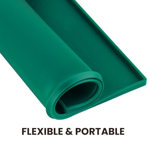 Pet Food Mat Grippymat Dog Bowl Mat, 24" L x 16" W, Deep Green - view 4