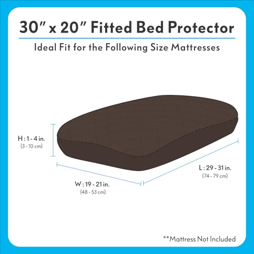 Waterproof Fitted Dog Bed Cover, Dark Brown, 30x20x5 Inch - view 2