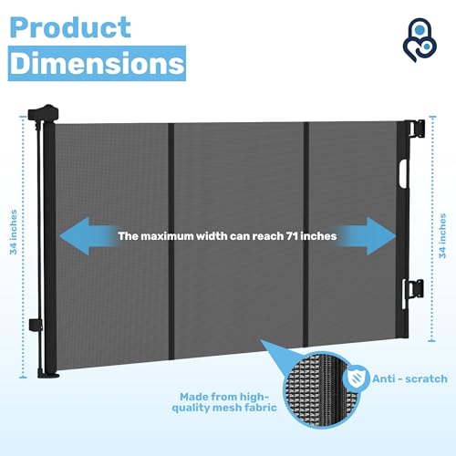 Retractable Baby Gate for Stairs & Doorways, Dog Pet Gate - view 2