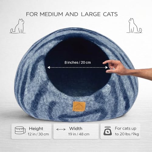 Wool Cat Cave, Merino Cat Bed and Pet House, Cozy Kitten Nest, Indoor - view 2