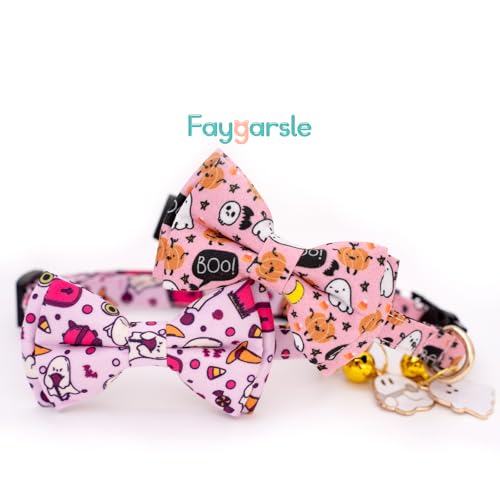 2 Pack Breakaway Halloween Cat Collar Ghosts Pattern with Bell - view 7