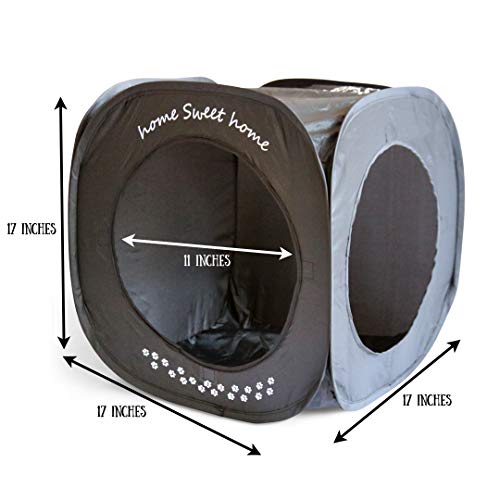 Home Sweet Home Pop Up Cat Cube. A Collapsible Indoor Cat House. Covered Pet Bed Hideaway Cave for Dogs and Other Pets Too - view 3