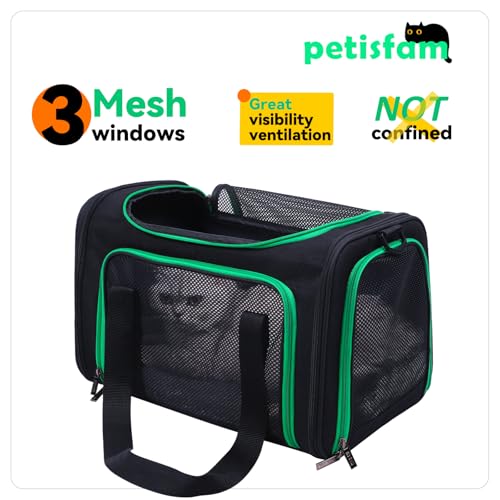 Quick-in Pet Carrier Bag for Cats & Dogs. Airy Mesh Windows Let Fur-Kids See You Reduce Anxiety & Breath Easy. Rip-Stop Fabric & Lockable Zips Hug Securely. Washable Comfy Pad. Collapsible - view 4
