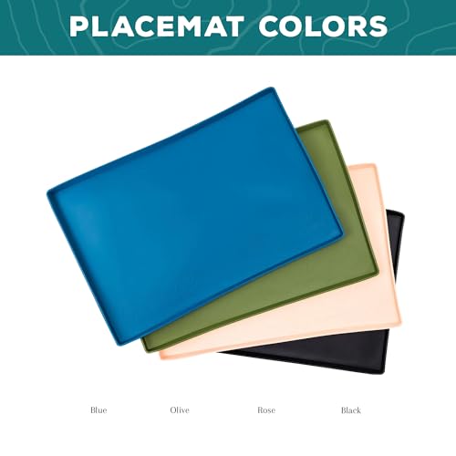 Silicone Pet Placemat Made with 100% Food-Grade Silicone Cone, BPA, PVC, and Phthalate-Free. Non-tocix, Dishwasher Safe Feeding mat for Bowls with Spill Catcher and Raised Mountain Logo - view 2