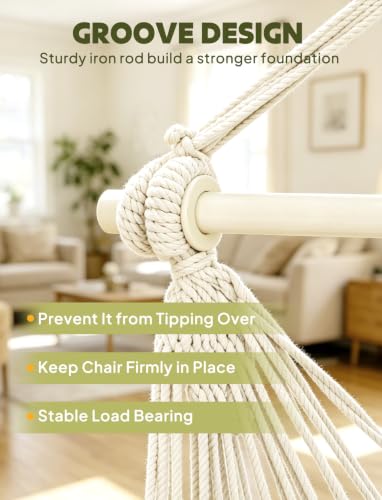 Hammock Chair Max 500 Lbs 2 Cushions Spreader Bar Strap Carabiner - view 6