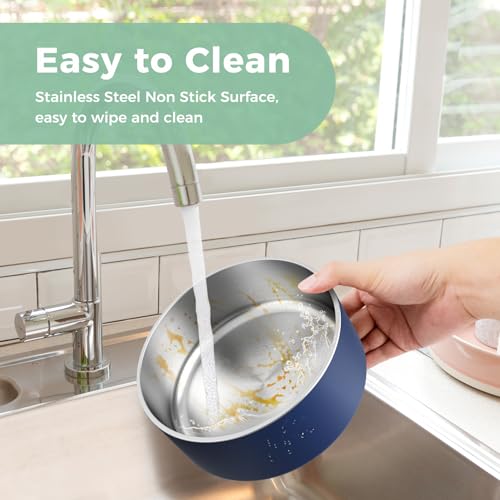 Dog Bowl,Stainless Stee Dog Water Bowl and Food Bowl,40 oz Blue - view 4