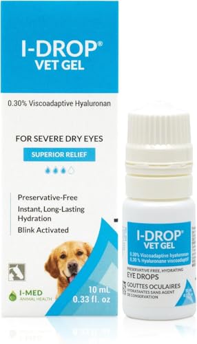 Vet Gel Dog Eye Drops, 0.30% Hyaluronan, Dry Eye Relief, 10 ml