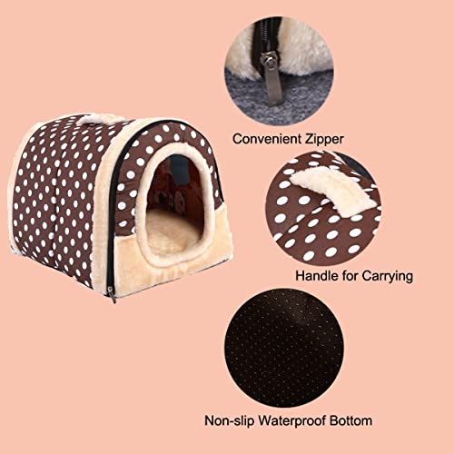 Indoor Dog House Soft Warm Cat Cave, Portable Foldable Pet Bed, Washable Removable Cushion for Cat and Small Dogs, Outdoor Igloo Dog Cat House - view 3