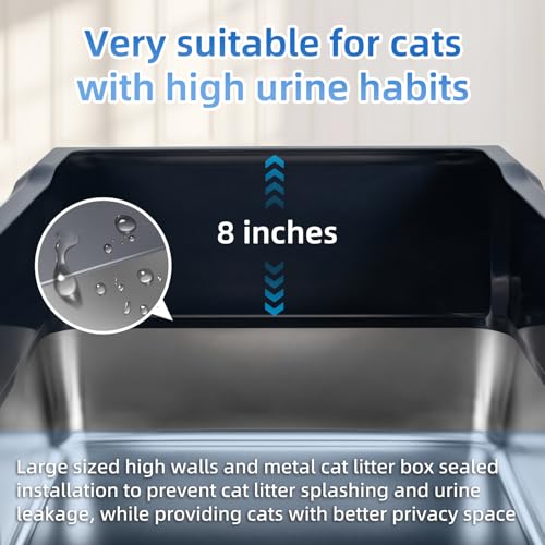XXXL Extra Large Stainless Steel Litter Box, 28" L x 20" W x 14" H Super Large Stainless Steel Litter Box, Suitable for Large Cats and Multiple Cats, Non-Sticky, Anti-Leakage, Easy to Clean - view 5