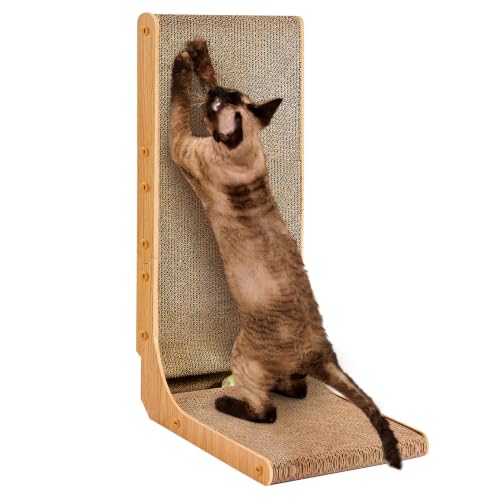 Cardboard Cat Scratcher for Indoor Cats, 26.8 Inch, Brown