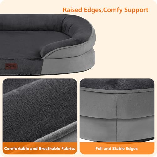 Orthopedic Waterproof Medium Dog Bed Sofa, Gel Memory Foam, 36" - view 5