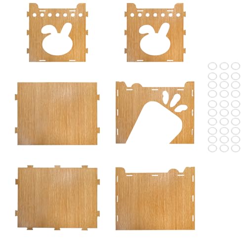 Rabbit Hideout Castle, Large Wooden Bunny Houses and Hideouts with Pet Pad, Detachable Small Animal Play Hideaway Hut and Playhouse for Indoor Bunnies Guinea Pig Hamster Chinchilla Gerbi - view 4