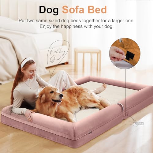 Orthopedic Dog Bed for XX-Large Dogs, 44 x 34 Inch, Pink - view 3