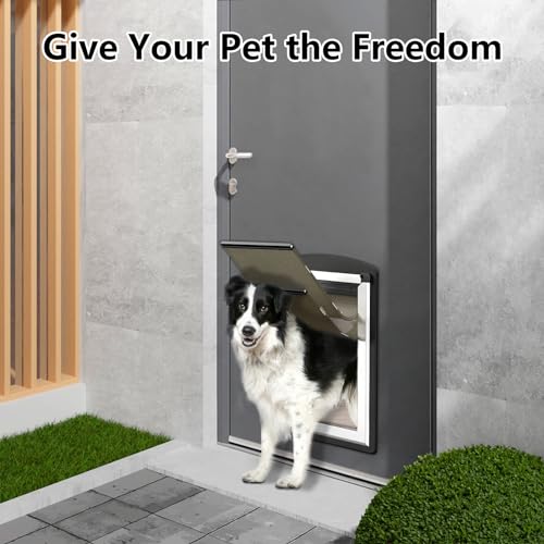 Pet Door for Door. Small Doggy Door and Cat Door with Steel Frame and Double Flaps, Easy to Install, Energy Efficient Dog Door(Pets Up to 12LB)-Small. - view 7