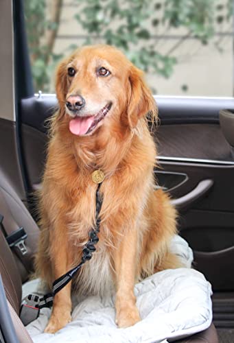 2 Pack Dog Seat Belt Adjustable Dog Car Seatbelts for Vehicle Nylon Pet Safety Seat Belt with Elastic Bungee Buffer Reflective & Durable Car Harness for Dogs - view 6