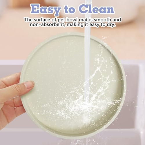 2 PCS Dog Feeding Mat Brown Silicone Pet Food Mats Waterproof for Dog Cat Bowl Placemats Nonslip Cat Food Mat for Small and Medium Cats and Dogs (9.1 in) - view 4