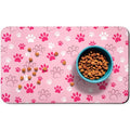 Dog Food Mat, Absorbent Water Bowl Mats Cat Pet Feeding Placemats Pink 20 * 12 inch