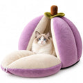 Mangosteen Cat Cave Bed, Convertible Hooded Pet Nest for Large Cats, Indoor