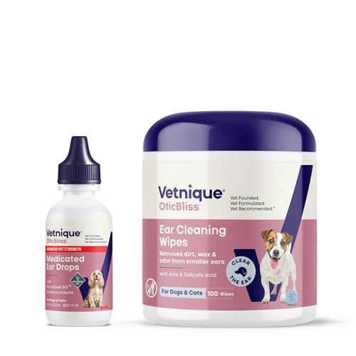 Oticbliss Dog Ear Infection Drops & Advanced Cleaning Wipes Bundle