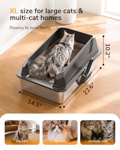 XL Cat Litter Box: High-Sided Anti-Urine Leakage for Big Cats - view 2