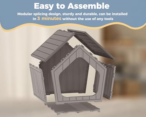 Small Dog House Outdoor Indoor, Grey - view 4