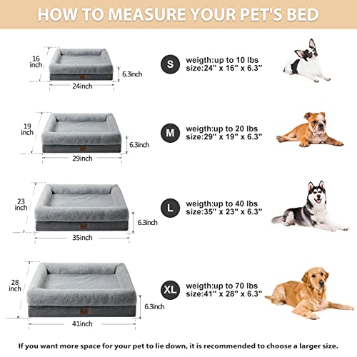 Orthopedic Dog Bed for Large Sized Dogs – Washable Dog Couch Bed with Bolster Sides, Removable Waterproof Cover, Non-Slip Base, Comfortable Pet Bed for Better Sleeping - view 4