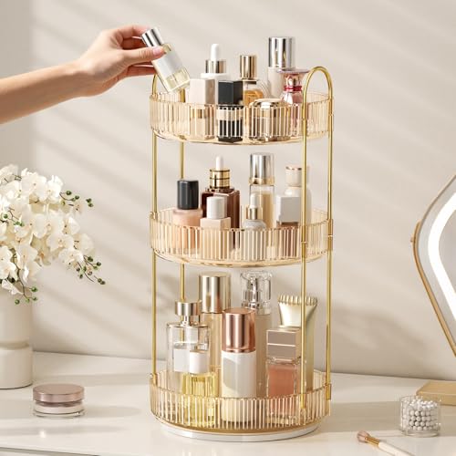 360° Rotating Makeup Organizer, Large Capacity Skincare & Cosmetics Storage - view 4