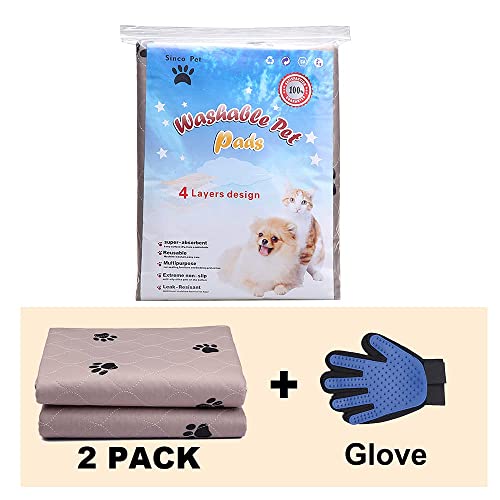 Washable Dog Pee Pads with Puppy Grooming Gloves,Puppy Pads,Reusable Pet Training Pads,Large Dog Pee Pad,Waterproof Pet Pads for Dog Bed Mat,Super Absorbing Whelping Pads - view 5