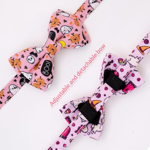 2 Pack Breakaway Halloween Cat Collar Ghosts Pattern with Bell - view 3