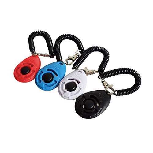 4 Pack Dog Training Clicker with Wrist Strap, Pet Training Clicker Set