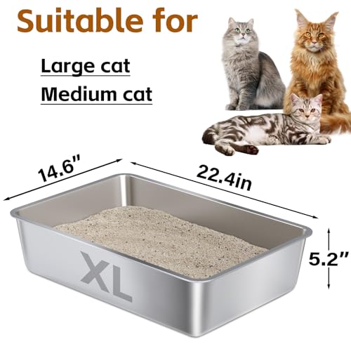Stainless Steel Litter Box XLarge Big Cats,XL Metal Cat Litter Box - view 2