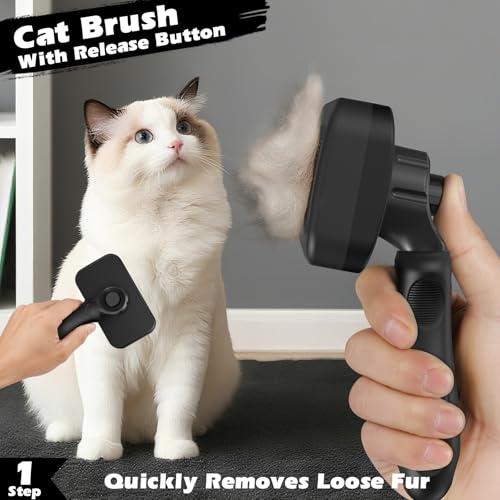 3PCS Cat Grooming Supplies,Cat Brush & Nail Clipper/Trimmer & Flea Comb for Shedding Indoor Cats Dogs and Small Animals - Meet All Your Pet's Daily Grooming Needs - All in One Set (Green) - view 3