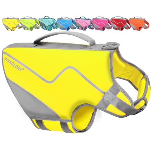 Dog Life Vest Neoprene Dog Swim Vest, XS, Alpha Yellow