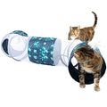 KittyCurve Cat Tunnel, 62x10x10” (lwh) | Interactive Cat Toy Feathers, Transparent Sections, Four Entries & Exits | Hide, Play, Peak & Pounce | Great for Small Dogs | 1 Year Warr
