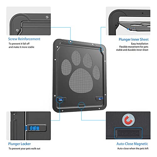 Magnetic Cat Screen Door, Lockable Pet Door for Screen Doors - view 2