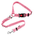 YAOHDAO Dog Seat Belt Harness for Car, Restraint Adjustable with Elastic Bungee Buffer Headrest for Vehicle, 360 Degree Swivel Nylon Pet Safety Seat Belts Heavy Duty Car Harness for Dogs (Pink)