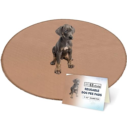 Reusable Dog Pee Pad, Washable Waterproof Round 48 in Mat, 1 Pack