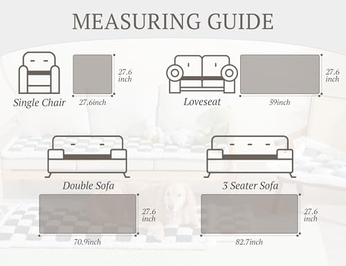 Checkered Couch Cover, Couch Covers For Dogs Washable Non-Slip, Black - view 4
