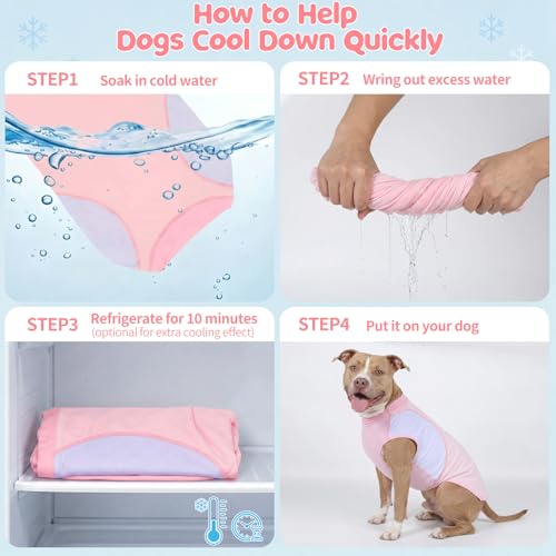 Dog Cooling Vest UPF 50+ Sun Protection Dog Shirt - Sleeveless Lightweight Vest for Meduim Dogs, Quick-Dry Pet T-Shirt, UV Protective Breathable Dog Clothes U-BX01M - view 4