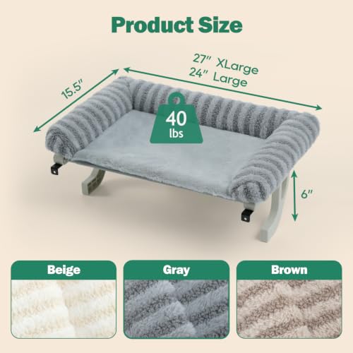 Mellow 3-Sided Cat Perch for Windowsill, Dual-Mount (Gray, L) - view 6