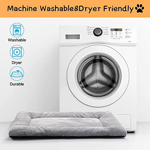 Dog Crate Pad Washable Dog Bed for Crate Medium Cozy Mat 36-Inch Gray - view 5