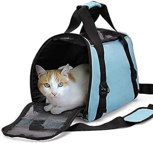 Cat Carrier,Soft-Sided Pet Travel Carrier for Cats,Dogs Puppy Comfort Portable Foldable Pet Bag Airline Approved (Small Blue) - view 3