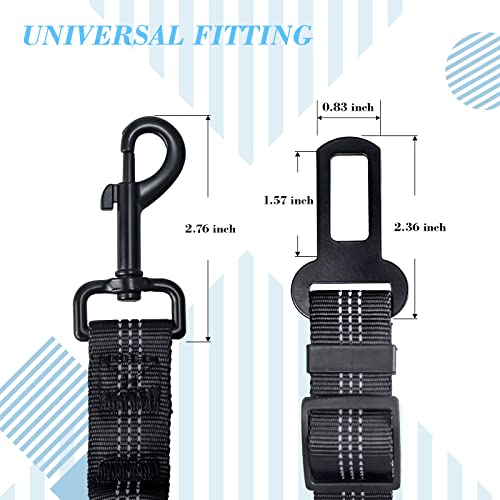 2 Pack Dog Seat Belt Adjustable Dog Car Seatbelts for Vehicle Nylon Pet Safety Seat Belt with Elastic Bungee Buffer Reflective & Durable Car Harness for Dogs - view 2
