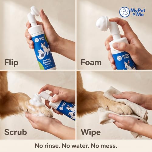Dog Paw Cleaner – No-Rinse Foam, Silicone Brush, Dogs & Cats - view 6
