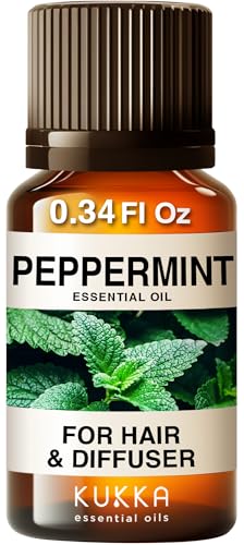 Kukka 100% Pure Peppermint Essential Oil for Skin, Diffuser, 0.34 Fl Oz